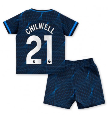 Chelsea Ben Chilwell #21 Koszulka Wyjazdowych Dziecięca 2023-24 Krótki Rękaw (+ Krótkie spodenki)